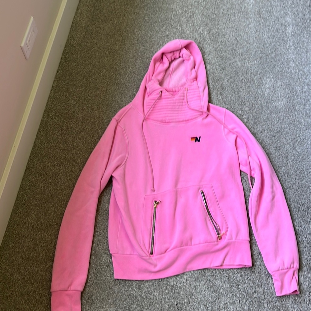 Aviator Nation pink ninja hoodie size small
